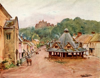 Dunster Castle and Yarn Market (farge litho) av Walter Frederick Roofe Tyndale