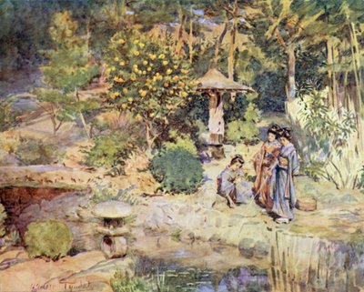 Fiske etter gullfisk på en vinterfest, Atami av Walter Frederick Roofe Tyndale