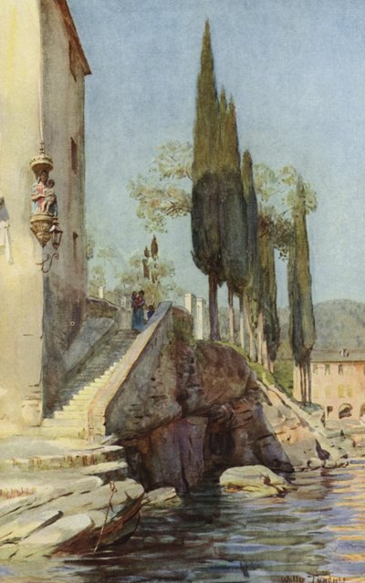 S Michele, Rapallo, Italia (farge litho) av Walter Frederick Roofe Tyndale