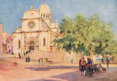 Katedralen i Sebenico (fargelitografi) av Walter Frederick Roofe Tyndale