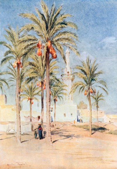 Moskeen i Aboukir (fargelitografi) av Walter Frederick Roofe Tyndale