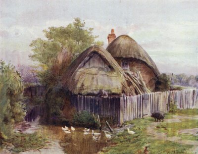 The New Forest: A Cottage at Bartley (farge litho) av Walter Frederick Roofe Tyndale