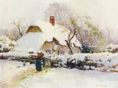 The New Forest: Hytte ved Beaulieu Rails, nær East Boldre (farge litho) av Walter Frederick Roofe Tyndale