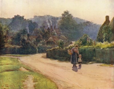 The New Forest: The Village of Emery Down (farge litho) av Walter Frederick Roofe Tyndale