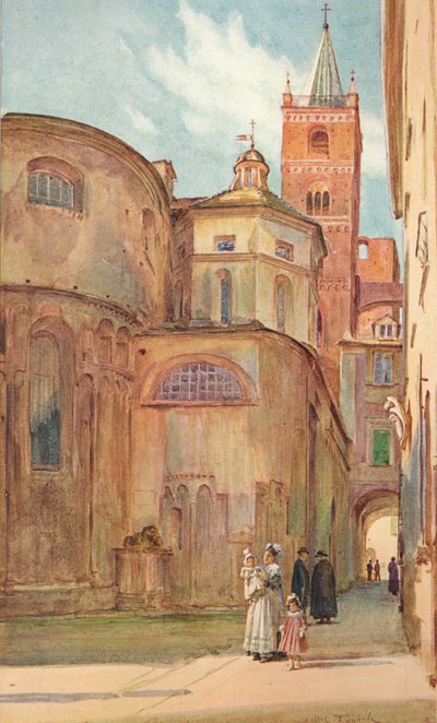 Den romanske kirken i Albenga, c1910, 1912 av Walter Frederick Roofe Tyndale