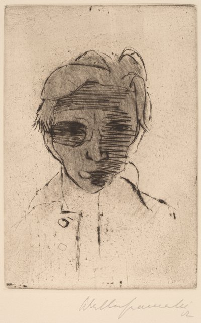 Dystert ansikt, Selvportrett Mørkt ansikt, Selvportrett, 1922. av Walter Gramatte
