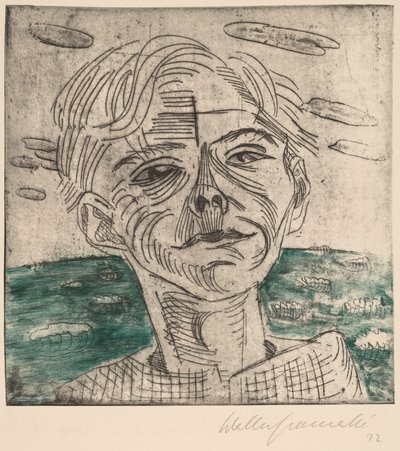 Man at the Sea, Self-portrait Man at the Sea, Selvportrett, 1923. av Walter Gramatte