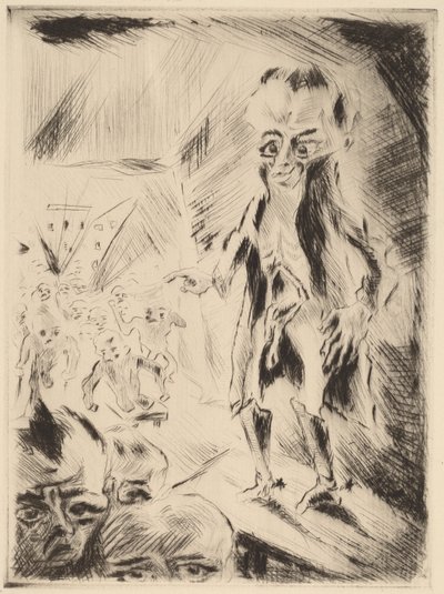 Scene i kafeen med krøplingen, 1918. av Walter Gramatte