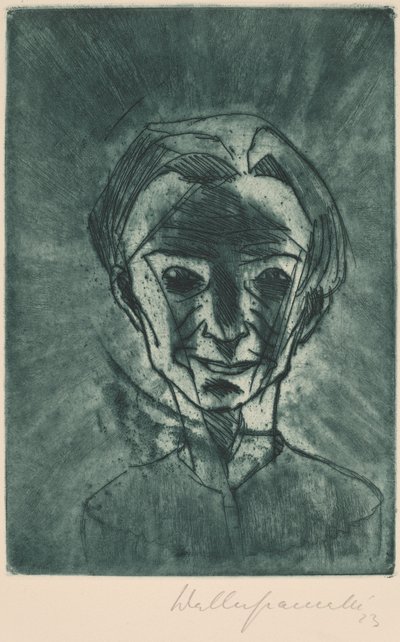 Smilende hode, Selvportrett Smilende hode, Selvportrett, 1923. av Walter Gramatte