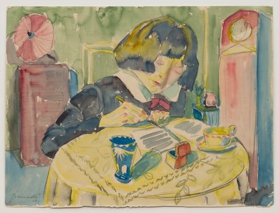 Frau beim Schreiben (Sonia Gramatté) av Walter Gramatte