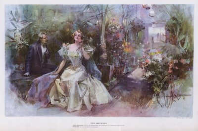 To hindringer (farge litho) av Walter Granville Smith