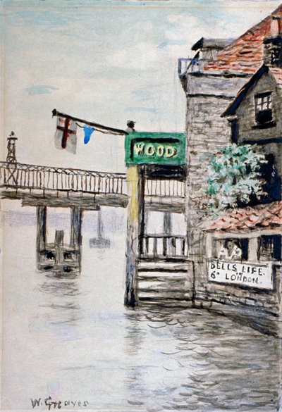 Utsikt over Adam and Eve Inn, Chelsea, London, c1900. av Walter Greaves