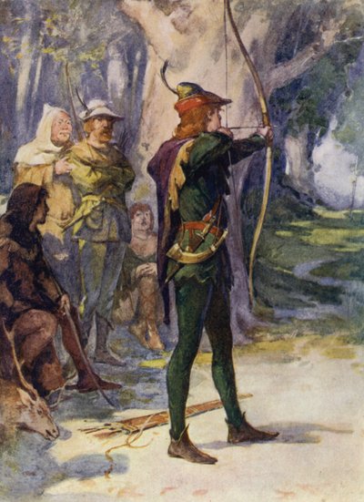 Illustrasjon for Ivanhoe av Sir Walter Scott (farge litho) av Walter Grieve