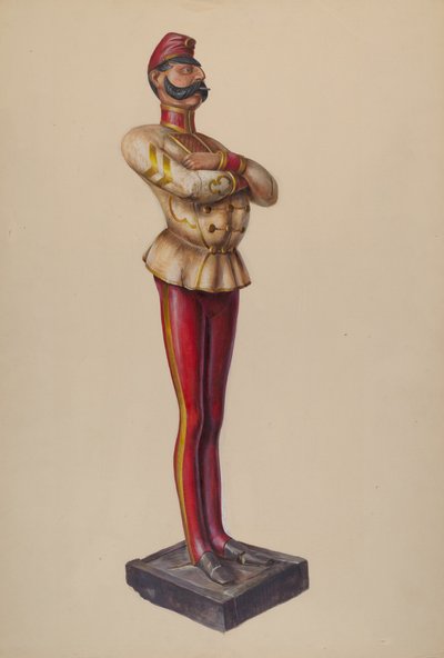 Sigarbutikkfigur, ca. 1937. av Walter Hochstrasser