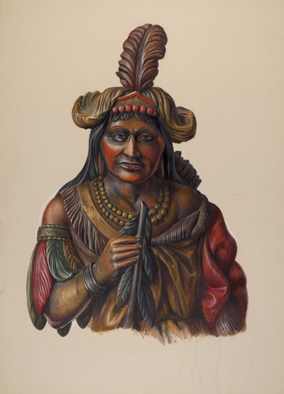 Sigarbutikk indisk, ca. 1937. av Walter Hochstrasser