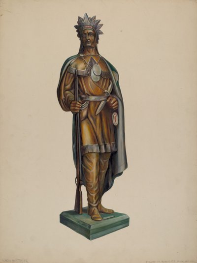 Sigarbutikk indisk, ca. 1938. av Walter Hochstrasser