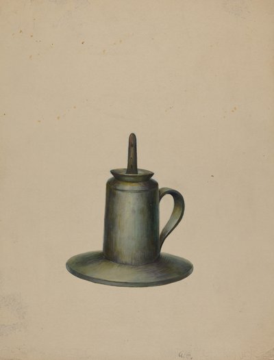 Tinnoljelampe, ca. 1938. av Walter Hochstrasser