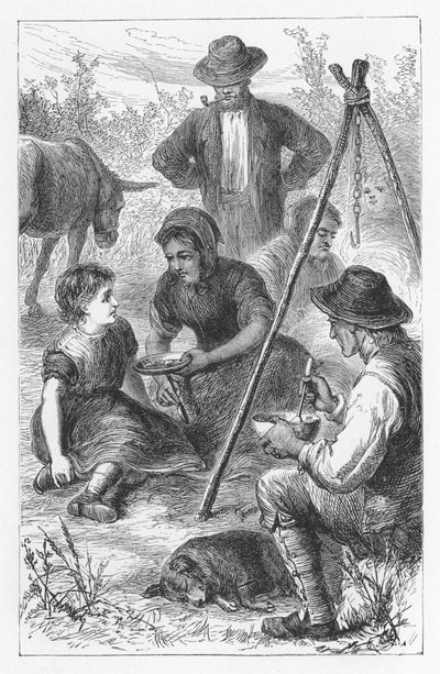 Scene fra The Mill on the Floss av George Eliot, c1880 av Walter James Allen