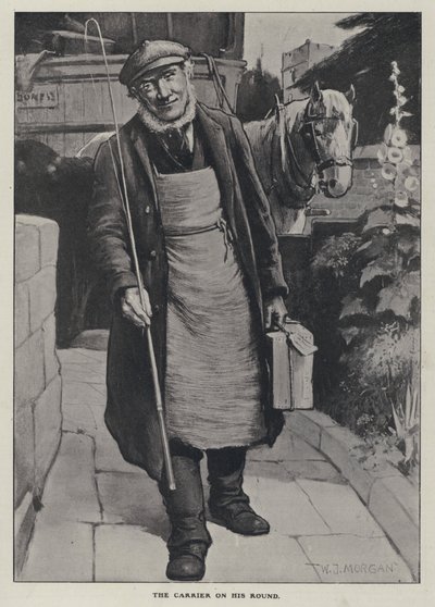 Bæreren på sin runde (litho) av Walter Jenks Morgan