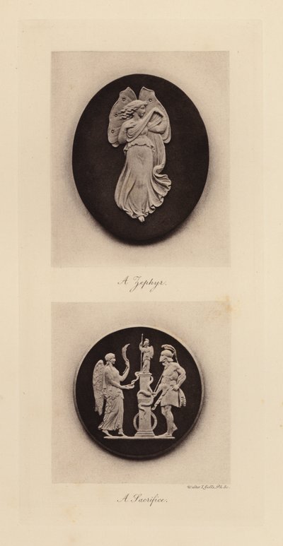 Wedgwood keramiske plaketter som viser klassiske scener (fotogravyr) av Walter L. Colls