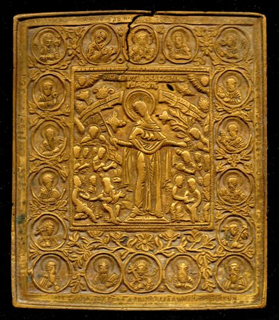 Gresk () ikonplakett (bronse og kobber) av Walter Limot