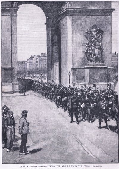 Tyske tropper passerte under Triumfbuen 1871 e.Kr av Walter Paget