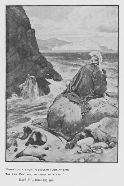 Illustrasjon for pavens Odyssey of Homer (litho) av Walter Paget
