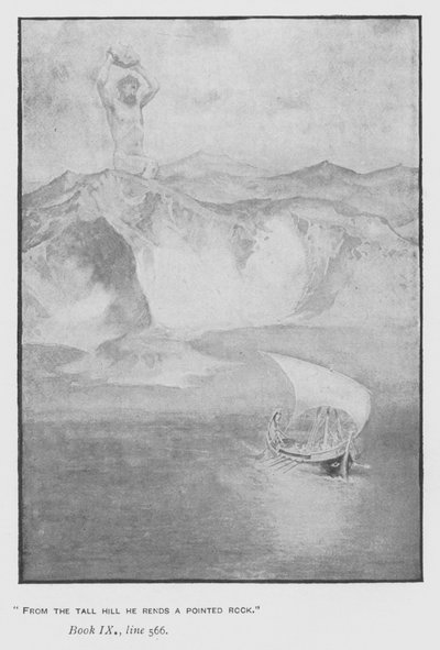 Illustrasjon for pavens Odyssey of Homer (litho) av Walter Paget