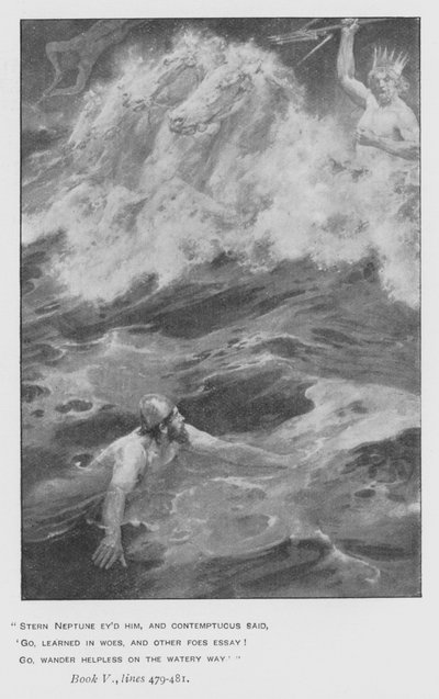 Illustrasjon for pavens Odyssey of Homer (litho) av Walter Paget