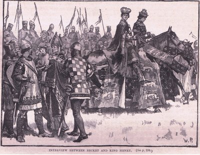 Intervju mellom Becket og kong Henry AD 1169 av Walter Paget