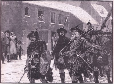 Retreat of the Highlanders AD 1716 av Walter Paget