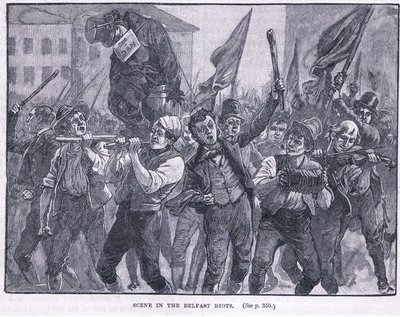 Scene i Belfast-opptøyene 1864 e.Kr av Walter Paget