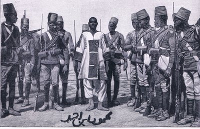 Emir Mahmud under vakt, illustrasjon fra Cassells History of England, 1900-tallet av Walter Paget
