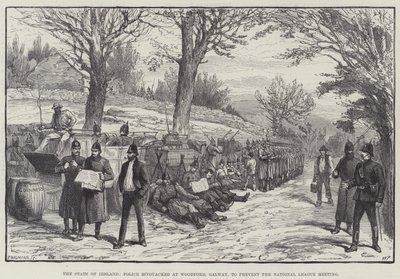 Staten i Irland bivuakkerte politiet i Woodford, Galway, for å forhindre National League Meeting av Walter Paget
