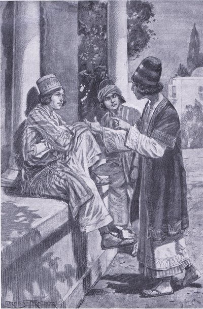 Løftet til tre kamerater, illustrasjon fra My Magazine av Walter Paget