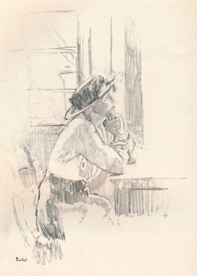 Jente Musing, c1911 1931 av Walter Richard Sickert