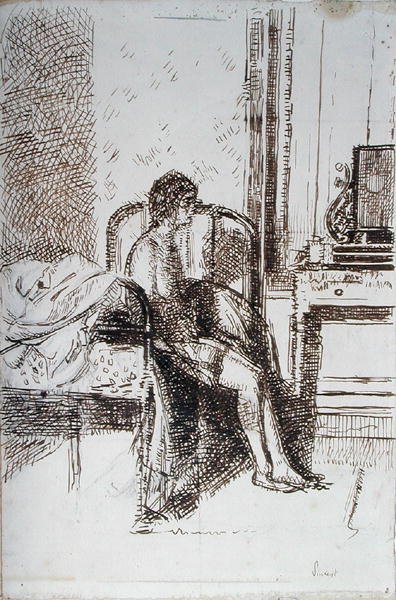 Lady of the Chorus (blekk på papir) av Walter Richard Sickert