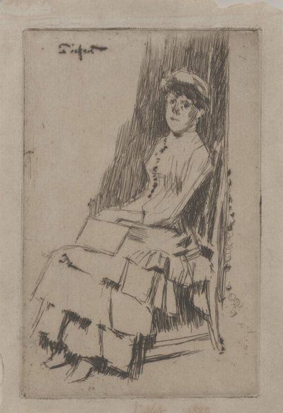 Portrett av Agnes Oldfield, ca. 1887 (radering) av Walter Richard Sickert