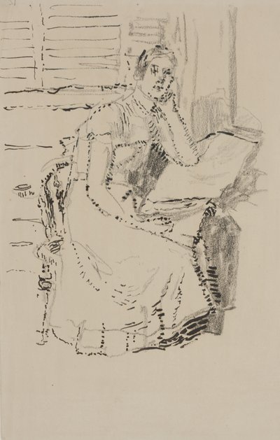 Seated Figure (pen & ink with charcoal on paper) av Walter Richard Sickert
