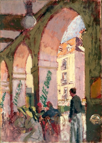 The Cafe Suisse, eller Cafe des Arcades, Dieppe (olje på lerret) av Walter Richard Sickert