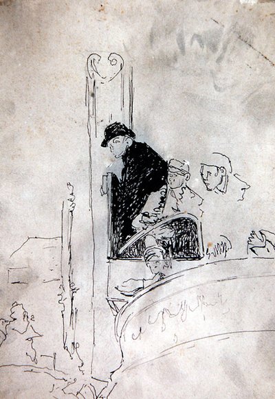 The Gallery of the Old Bedford, ca. 1895-1900 (penn og blekk på papir) av Walter Richard Sickert