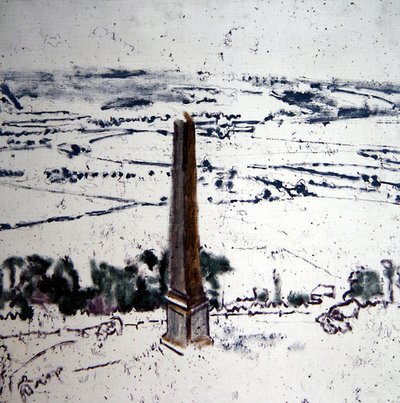 Obelisken ved Arques, Eaulne Valley, Dieppe, ca. 1913-14 (olje på lerret) av Walter Richard Sickert