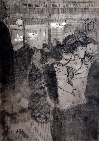 The Old Bedford (penn, blekk og vask om bord) av Walter Richard Sickert