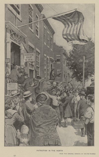 Patriotisme i nord (litho) av Walter Russell