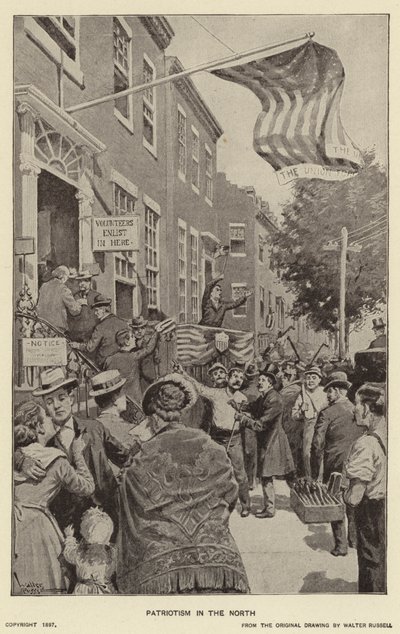 Patriotisme i nord (litho) av Walter Russell