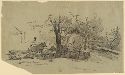 En landsbyplass av Walter Shirlaw