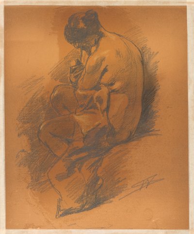 Nakenstudie av en sittende kvinne av Walter Shirlaw