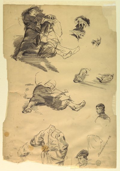 Studier av figurer for en historisk representasjon av Walter Shirlaw