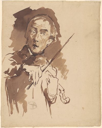 Studie for "Toning the Bell" av Walter Shirlaw
