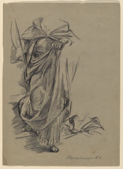Studie av draperi av Walter Shirlaw
